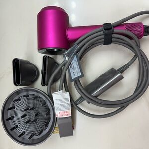 Dyson Hair Dryer in Vibrant Pink and Sleek Gray